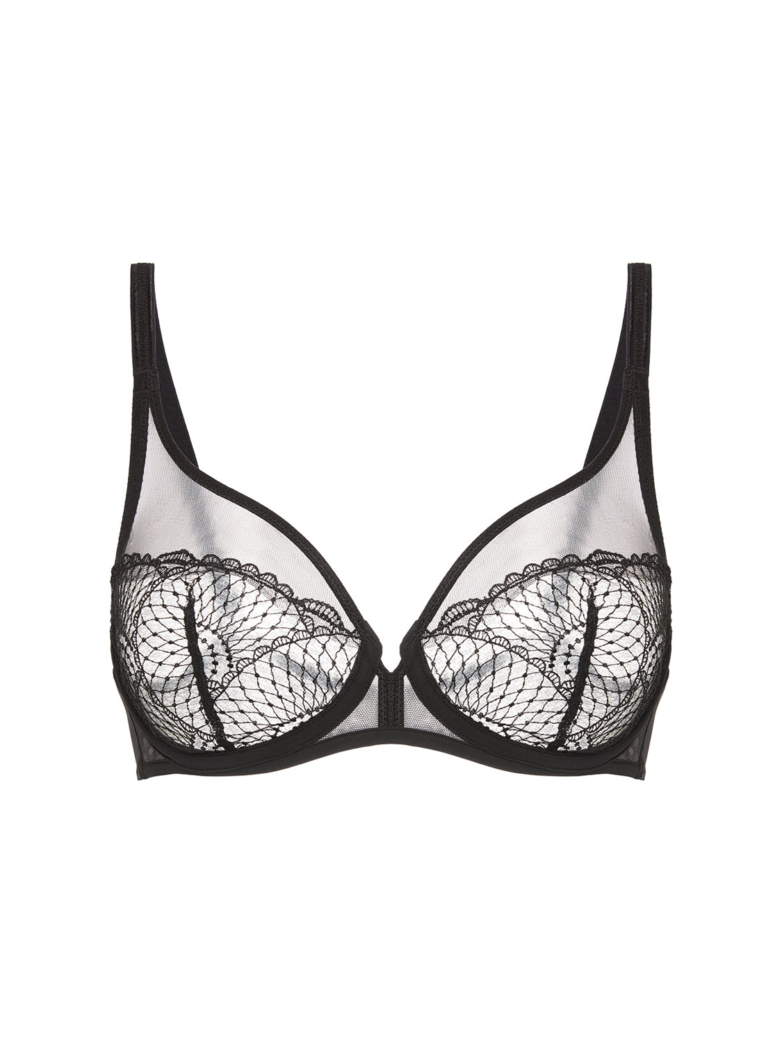 Soutien-gorge triangle emboitant décolleté plongeant - Noir
