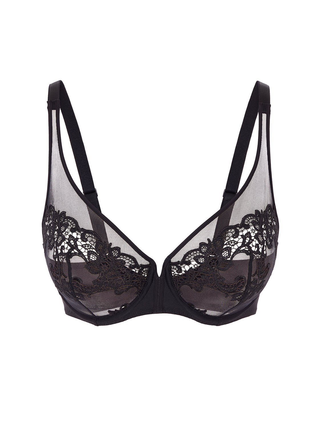 Soutien-gorge avec armatures décolleté plongeant - Noir