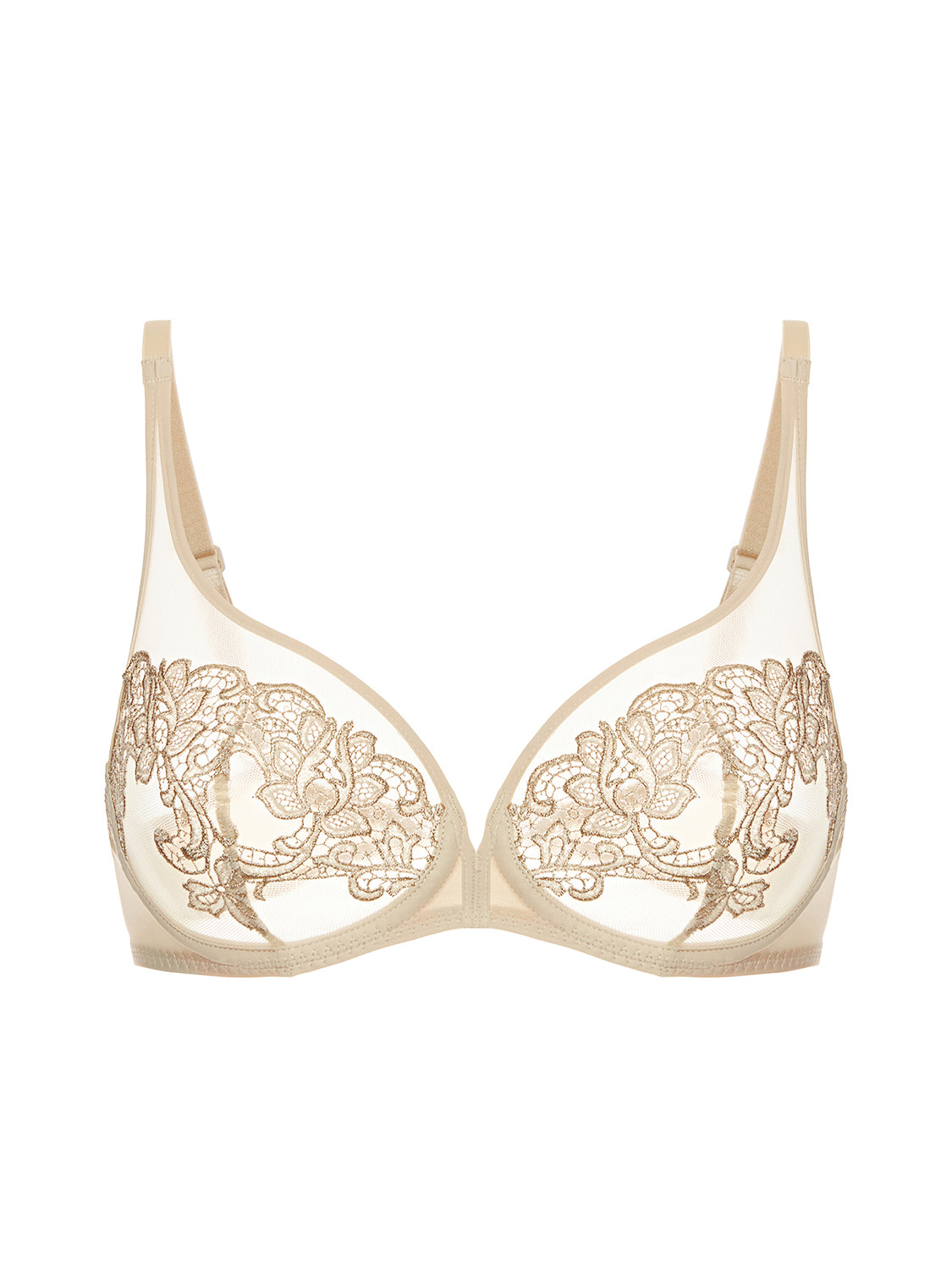 Soutien-gorge avec armatures décolleté plongeant - Beige Topaze