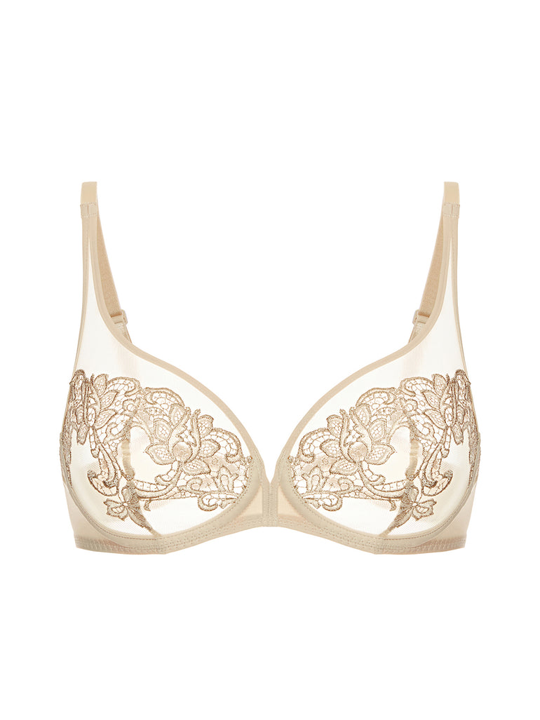 Soutien-gorge avec armatures décolleté plongeant - Beige Topaze