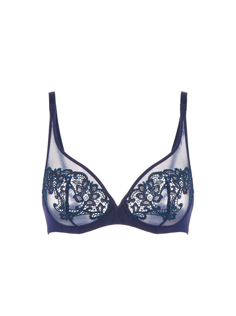 Soutien-gorge avec armature décolleté plongeant - Saphir