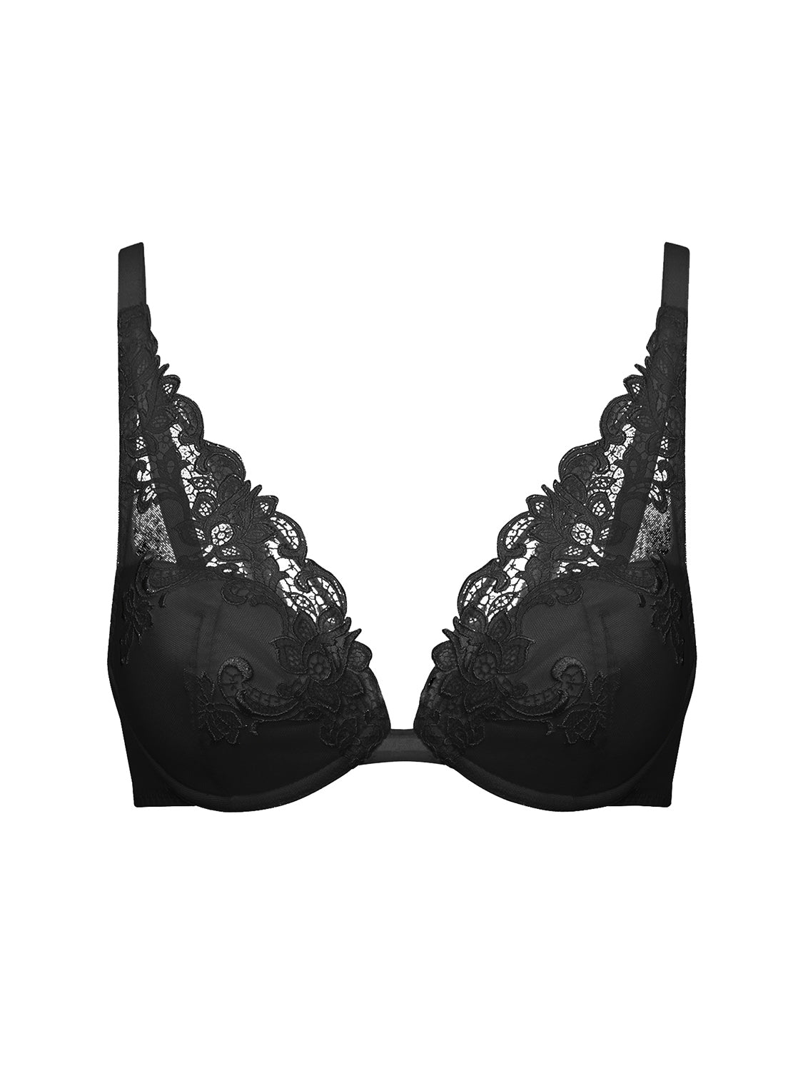 Soutien-gorge push-up décolleté plongeant - Noir