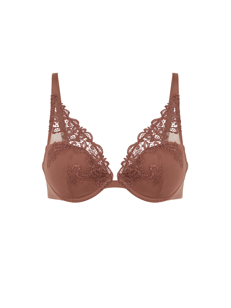 Soutien-gorge push-up décolleté plongeant - Brun Tender