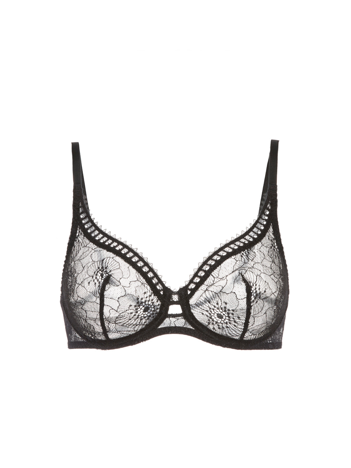 Soutien-gorge triangle emboitant décolleté plongeant - Noir