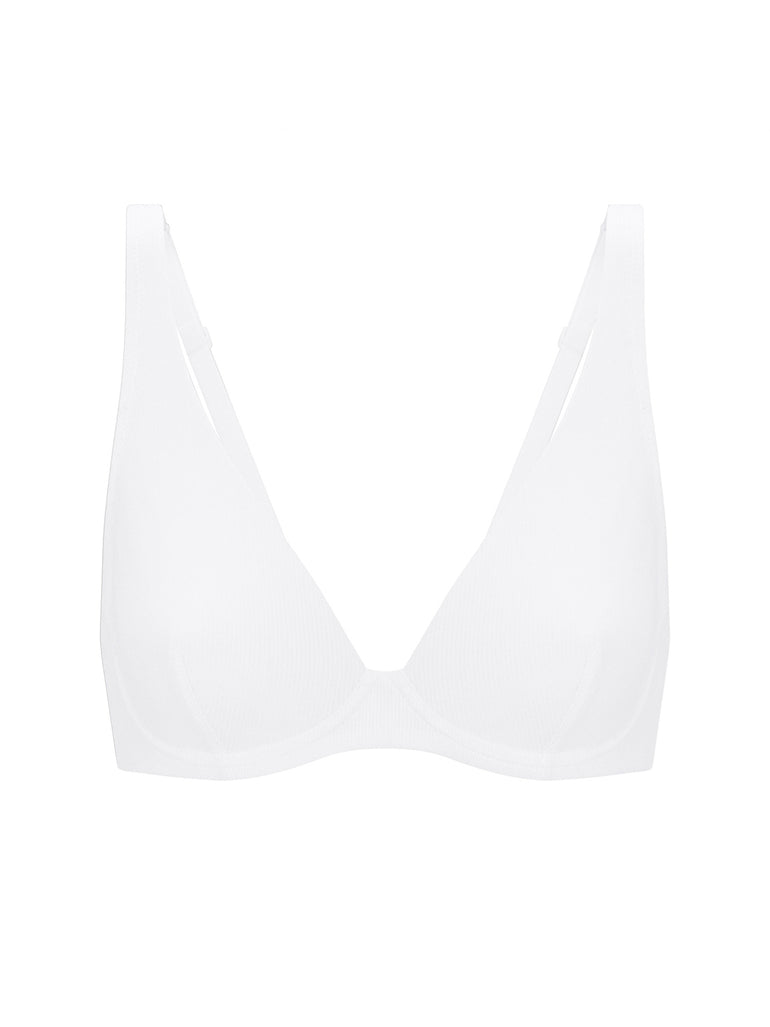 Soutien-gorge avec armatures décolleté plongeant - Blanc