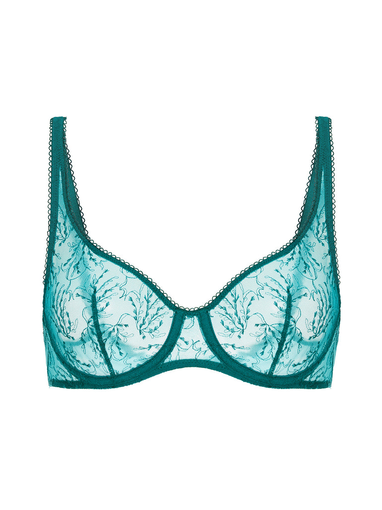 Soutien-gorge armatures décolleté galbé - Vert émeraude