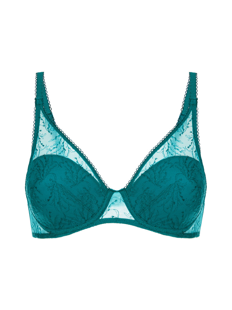 Soutien-gorge décolleté carré en spacer 3D - Vert émeraude