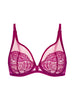 Soutien-gorge triangle emboitant décolleté plongeant - Framboise