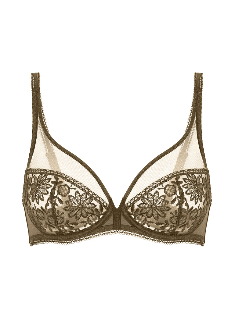 Soutien-gorge avec armatures décolleté plongeant - Vert Nomade