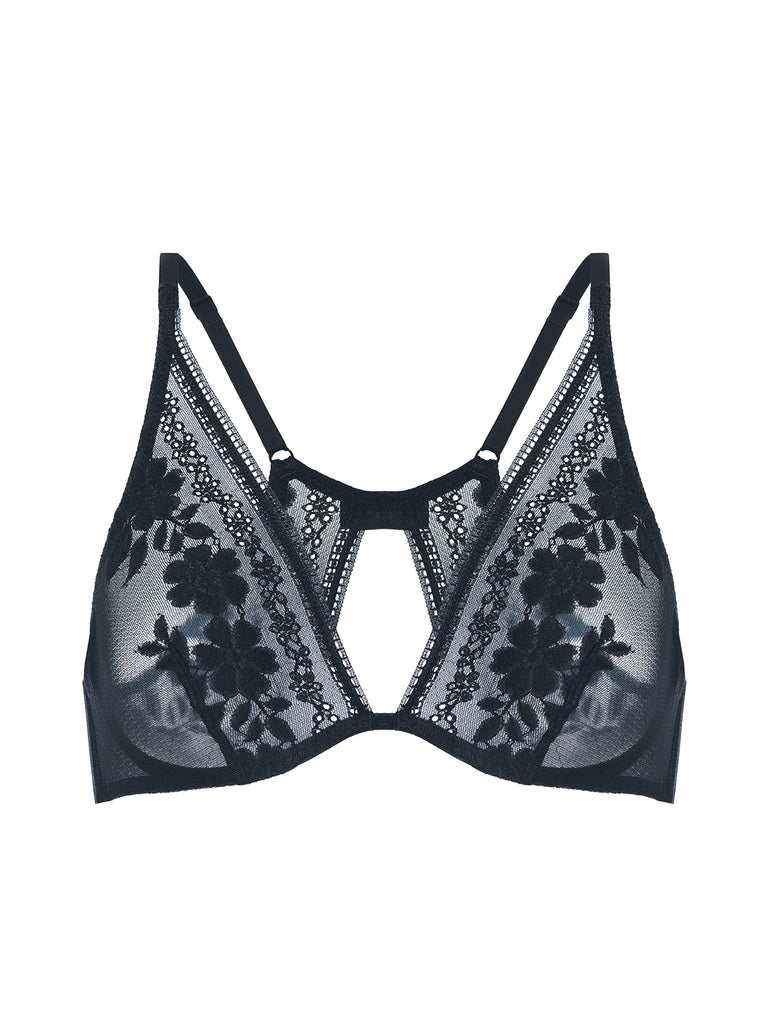 Soutien-gorge triangle avec armatures - Noir