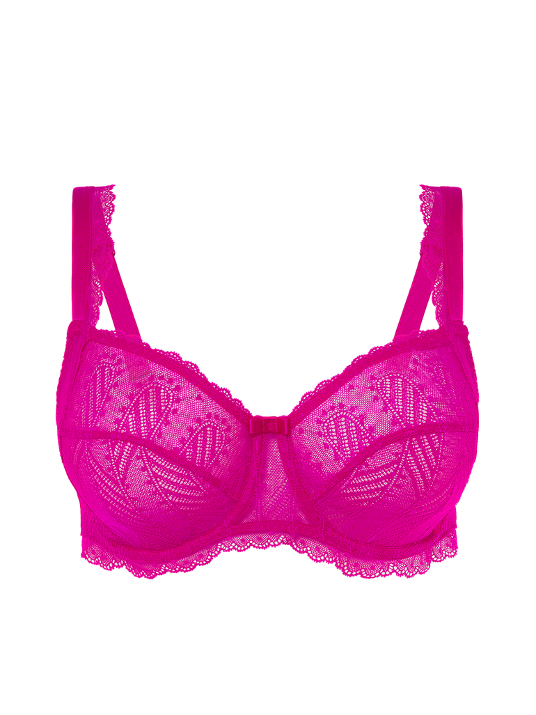 Soutien-gorge avec armature décolleté carré - Rose Hibiscus