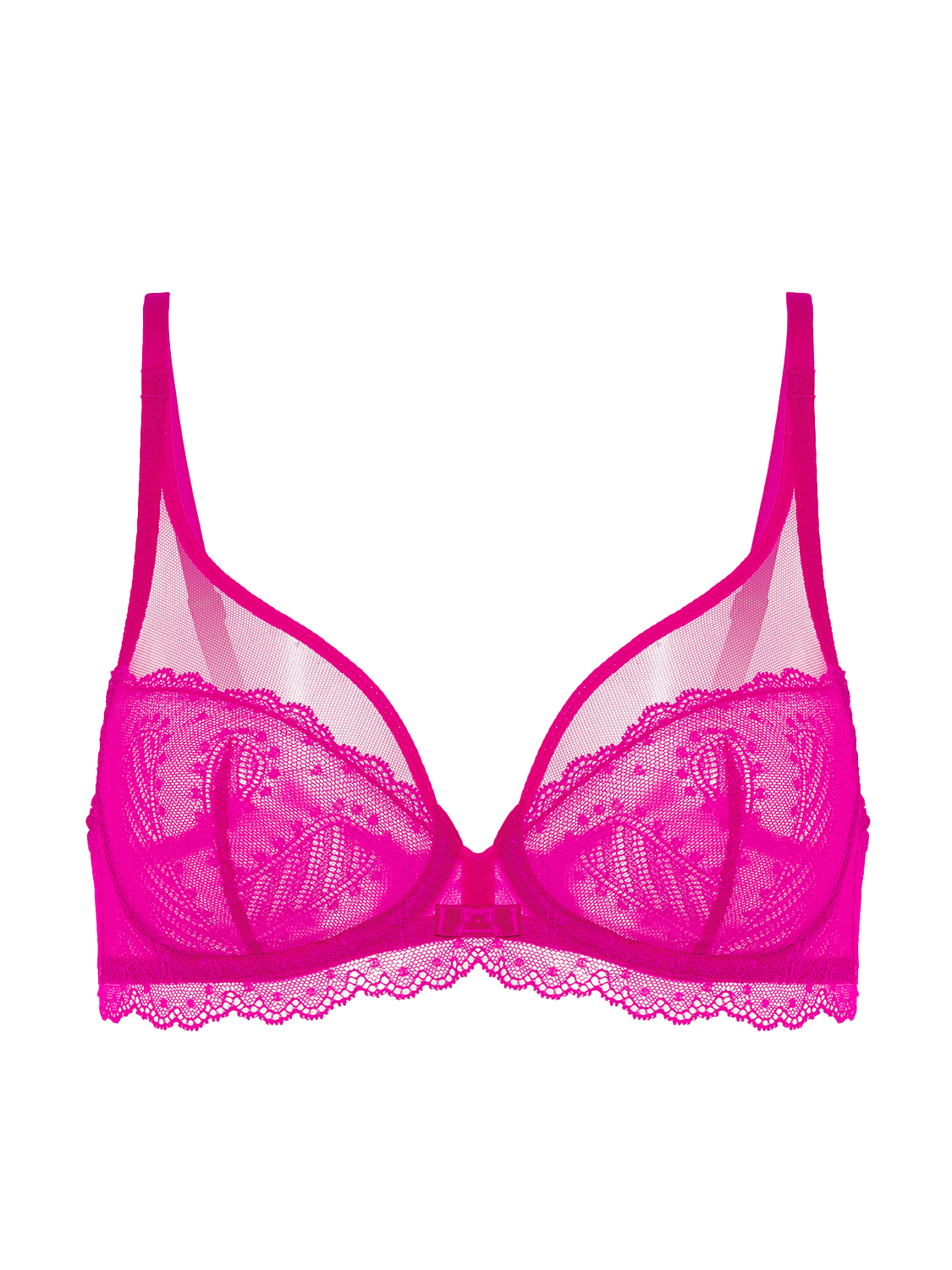 Soutien-gorge avec armature décolleté plongeant - Rose Hibiscus