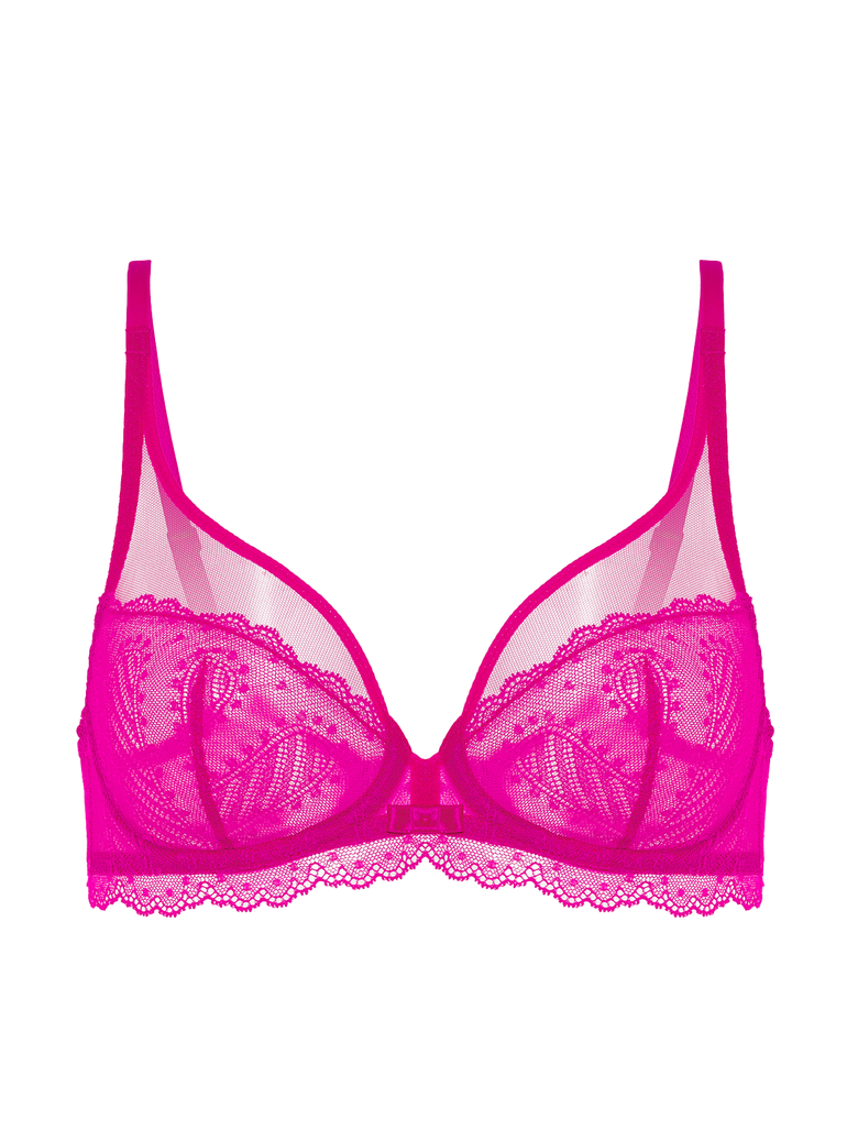 Soutien-gorge avec armature décolleté plongeant - Rose Hibiscus