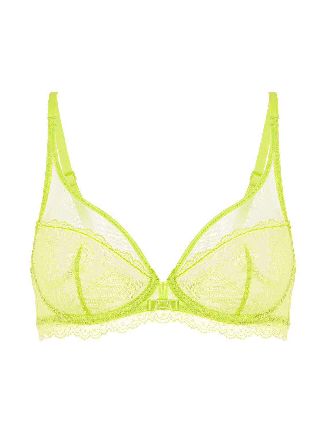 Soutien-gorge avec armature décolleté plongeant - Lime