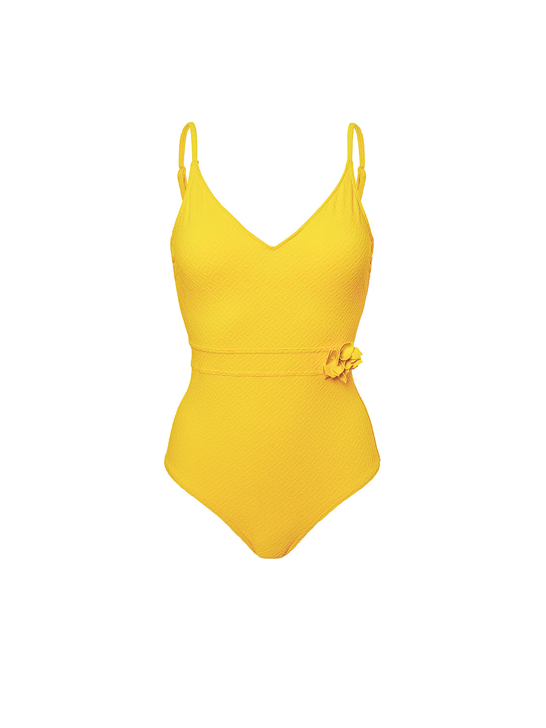 Maillot de bain 1 pièce bonnet mousse sans armature - Jaune Mimosa