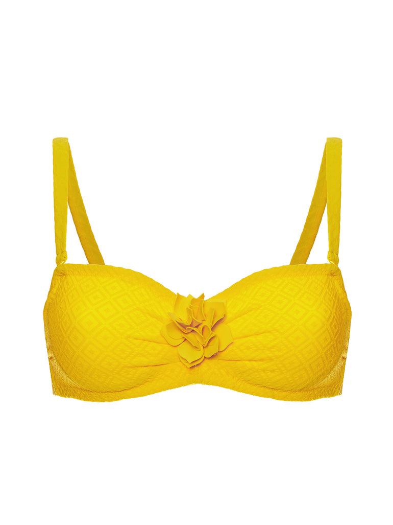 Haut de maillot de bain bandeau mousse avec armatures - Jaune Mimosa