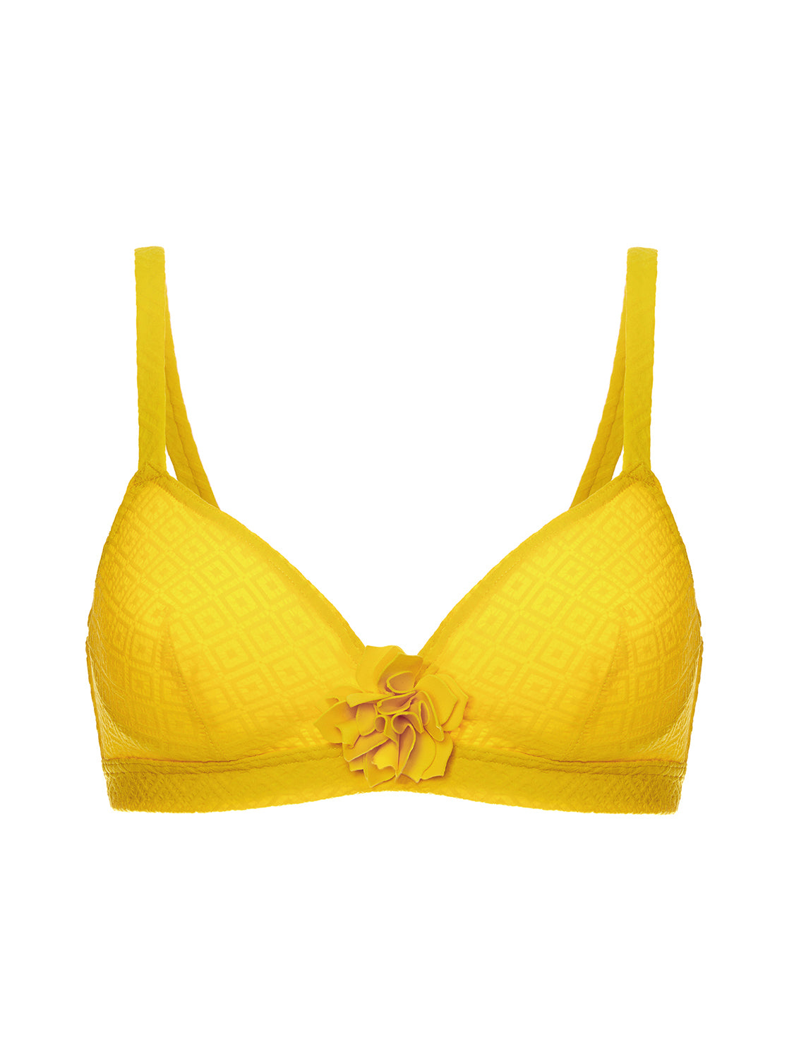 Haut de maillot de bain triangle avec armatures cachées - Jaune Mimosa