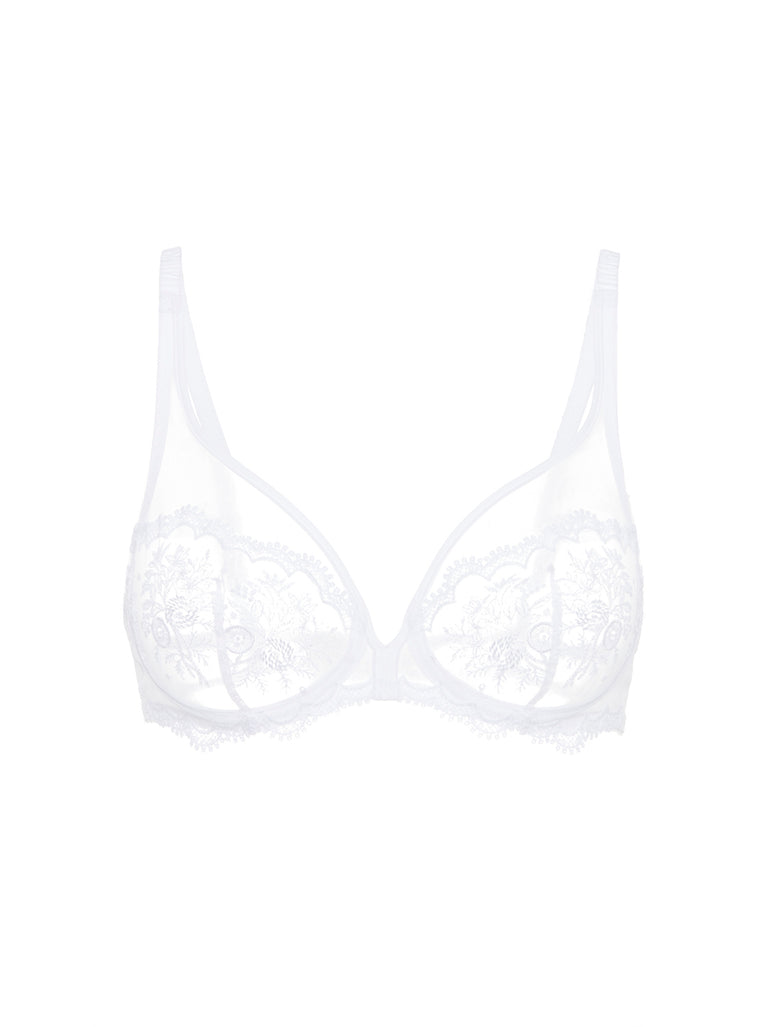 Soutien-gorge avec armature décolleté plongeant - Blanc
