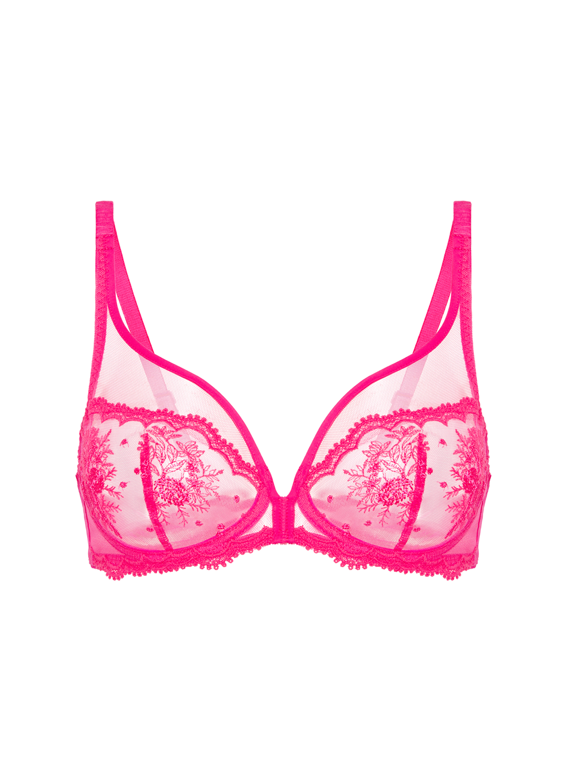 Soutien-gorge avec armature décolleté plongeant - Rose disco