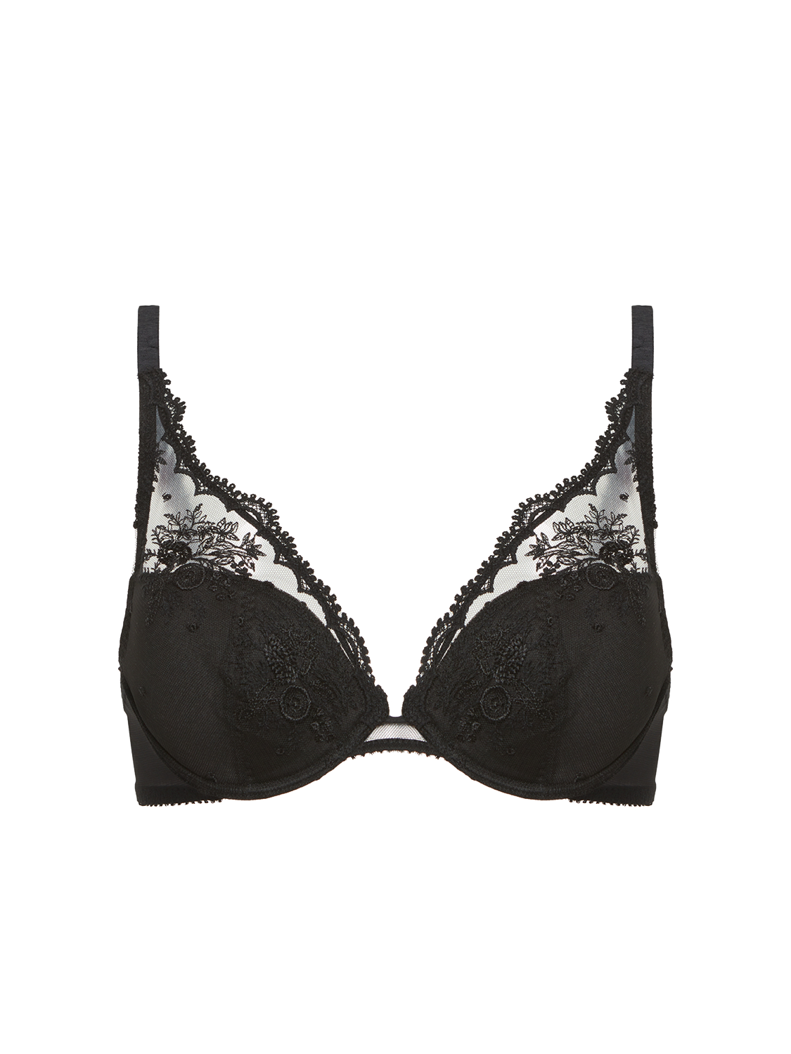 Soutien-gorge push-up décolleté plongeant - Noir