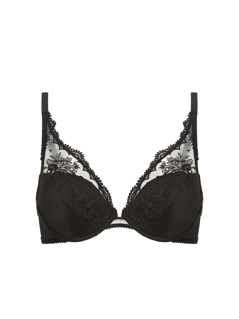 Soutien-gorge push-up décolleté plongeant - Noir