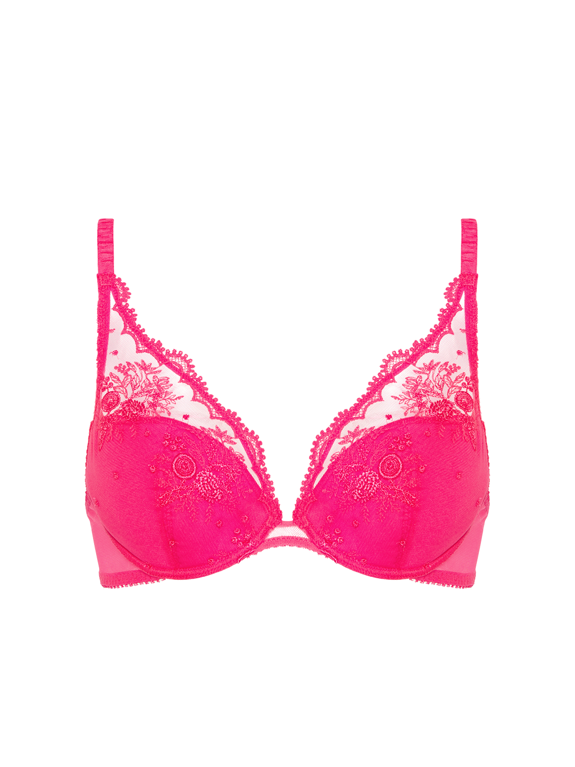 Soutien-gorge push-up décolleté plongeant - Rose disco