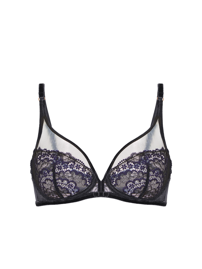 Soutien-gorge avec armature décolleté plongeant - Noir