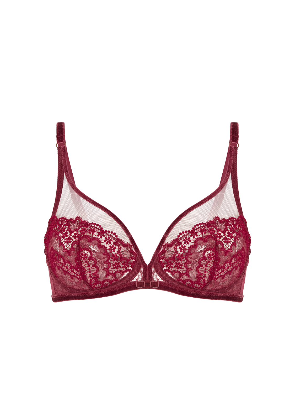 Soutien-gorge avec armature décolleté plongeant - Rouge Spinelle