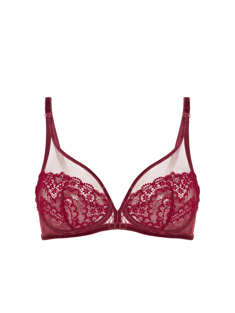 Soutien-gorge avec armature décolleté plongeant - Rouge Spinelle