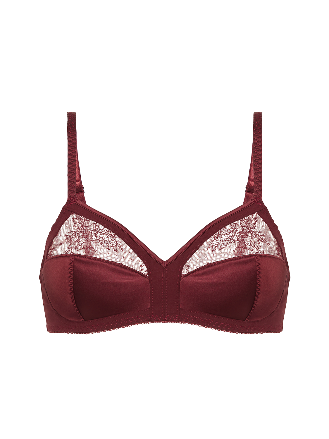 Soutien-gorge triangle sans-armatures - Rouge Obscur