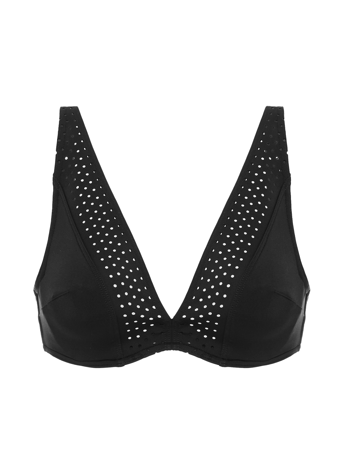 Haut de maillot de bain triangle avec armatures - Noir