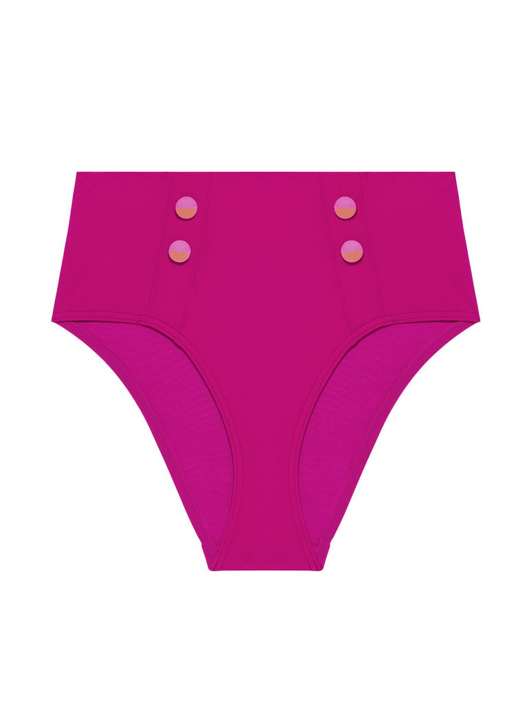 Culotte de bain taille haute - Rose Hibiscus