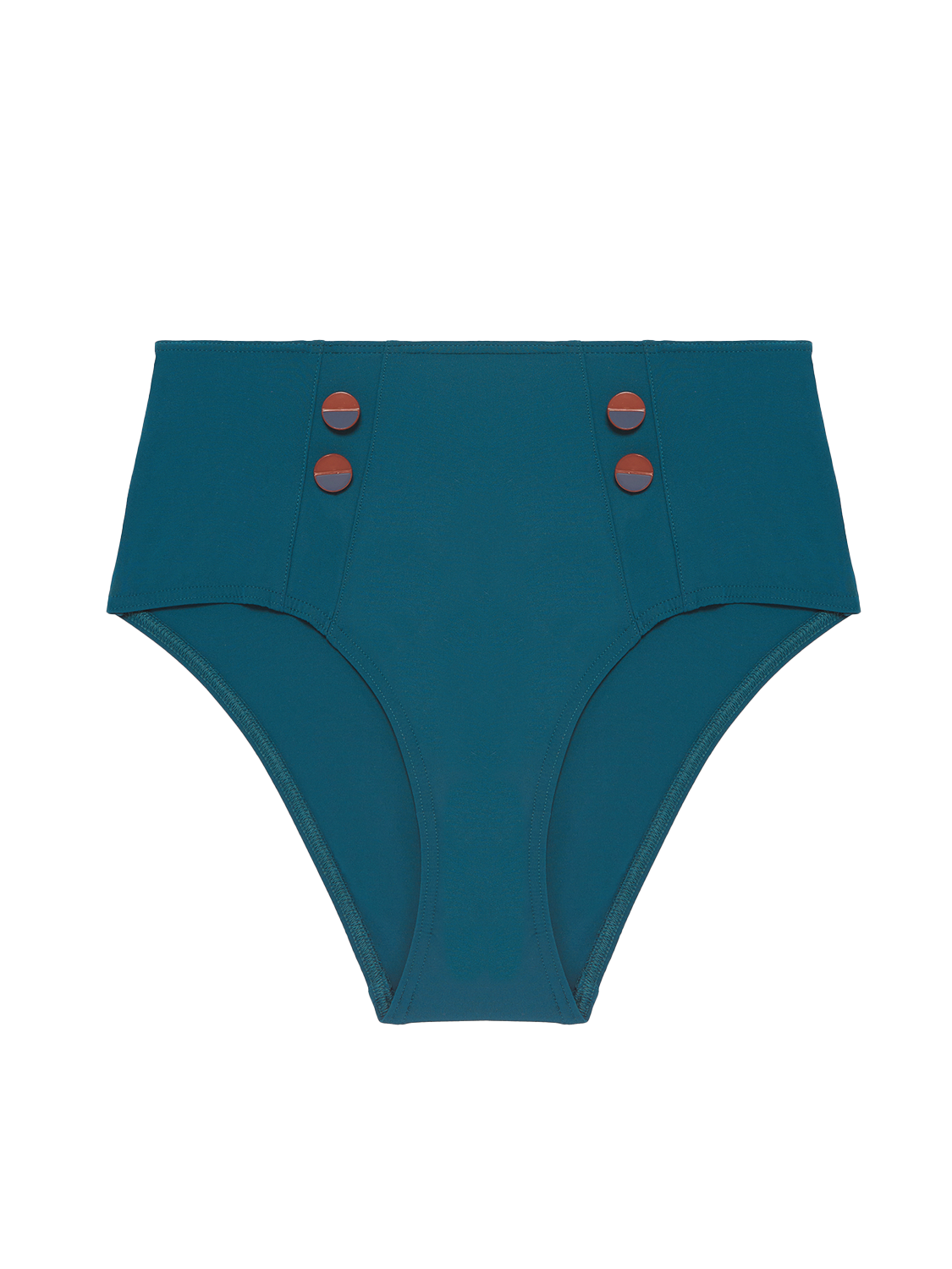 Culotte de bain taille haute - Bleu mystère