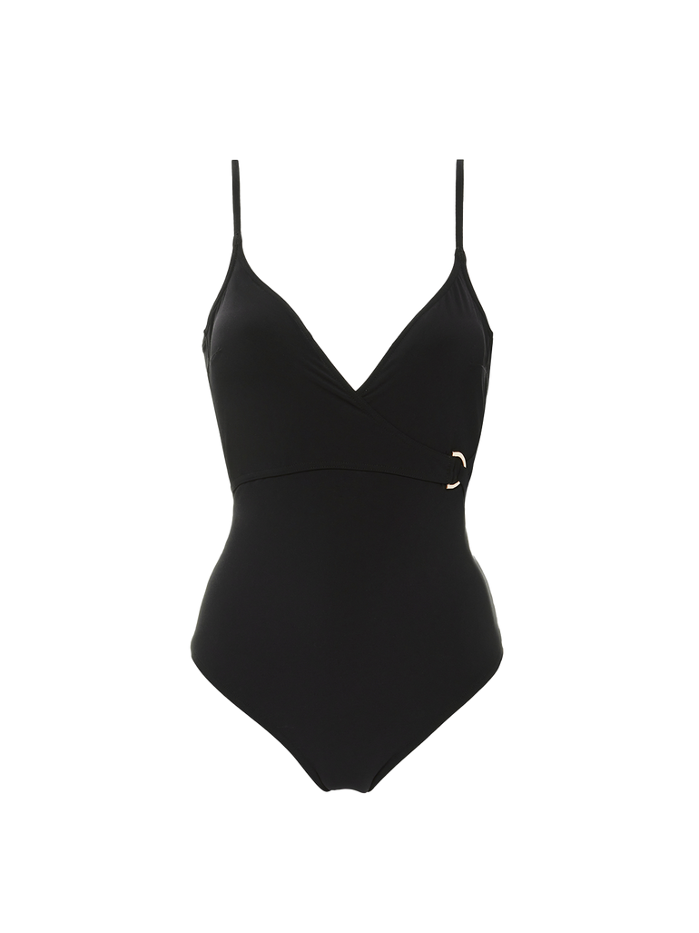 Maillot de bain 1 pièce bonnet mousse sans armature - Noir