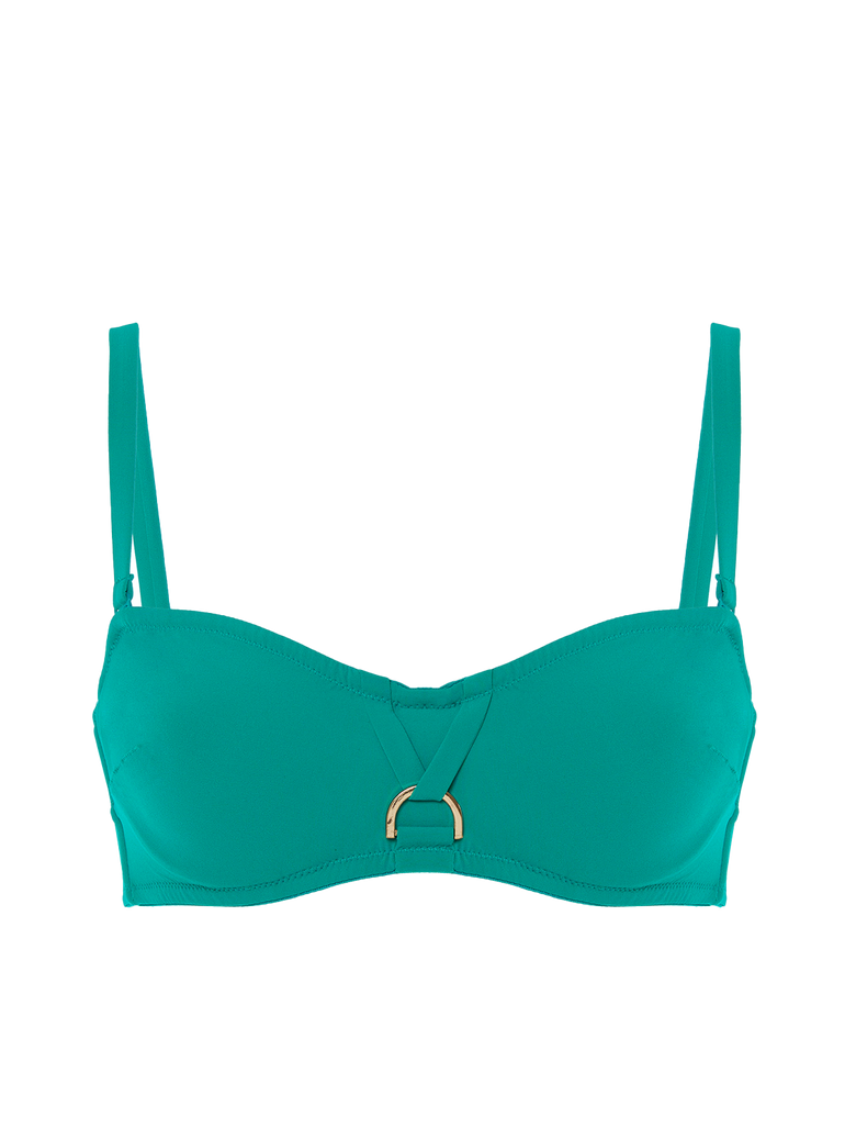 Haut de maillot de bain bandeau mousse avec armatures - Vert Waterfall