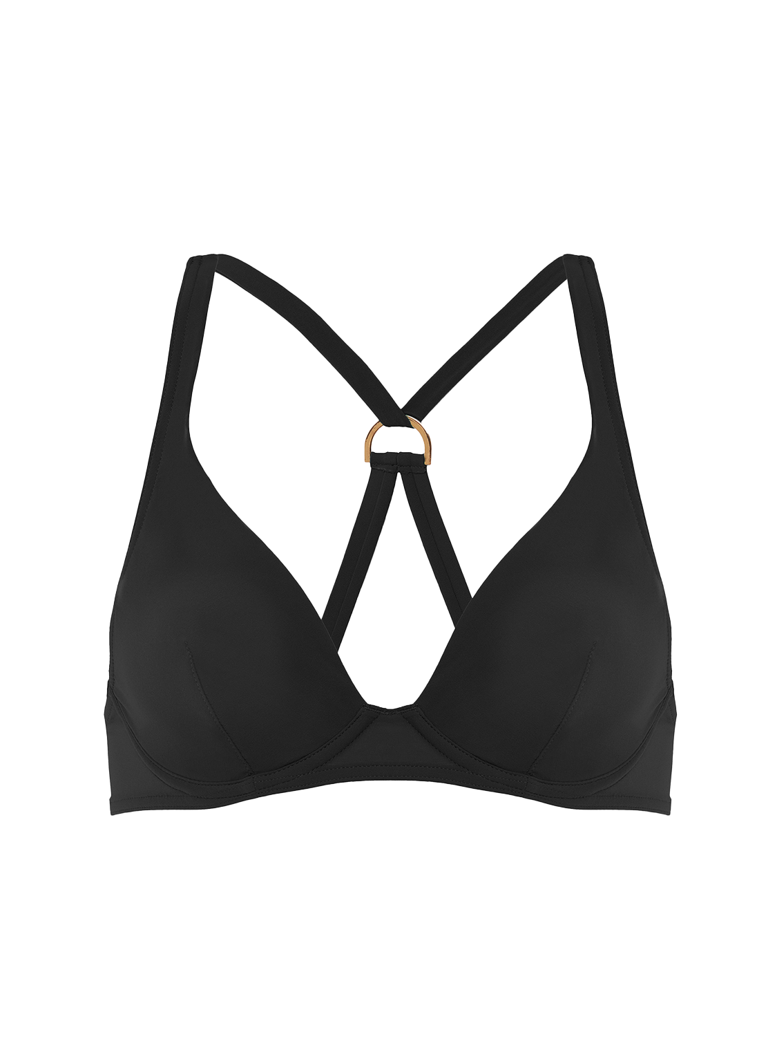 Haut de maillot de bain triangle avec armatures - Noir