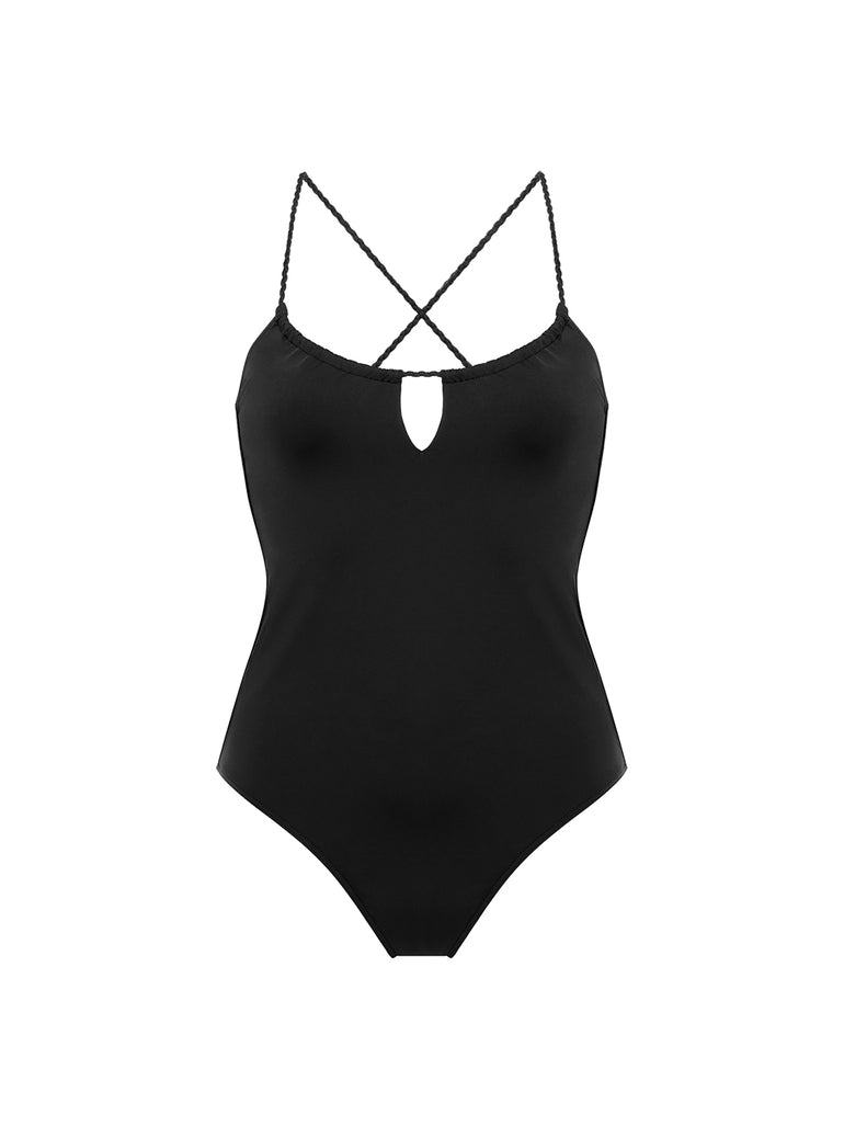 Maillot de bain 1 pièce sans armature - Noir