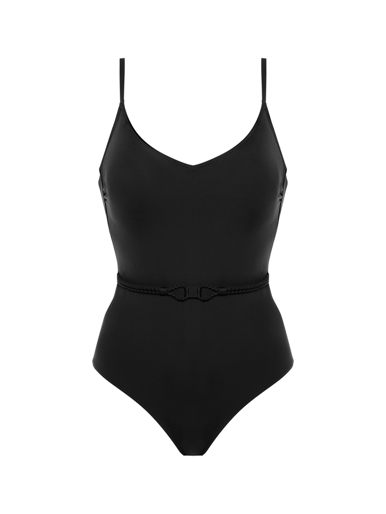 Maillot de bain 1 pièce bonnet mousse sans armature - Noir