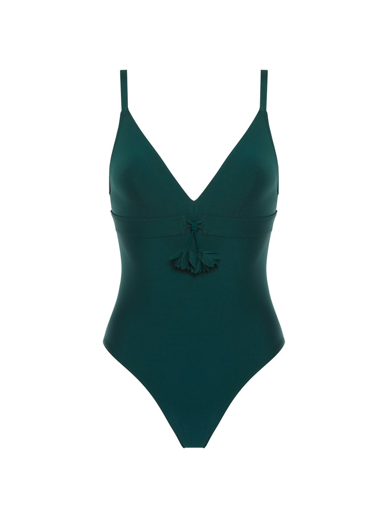 Maillot de bain 1 pièce de bain avec armatures cachées - Vert Tropical