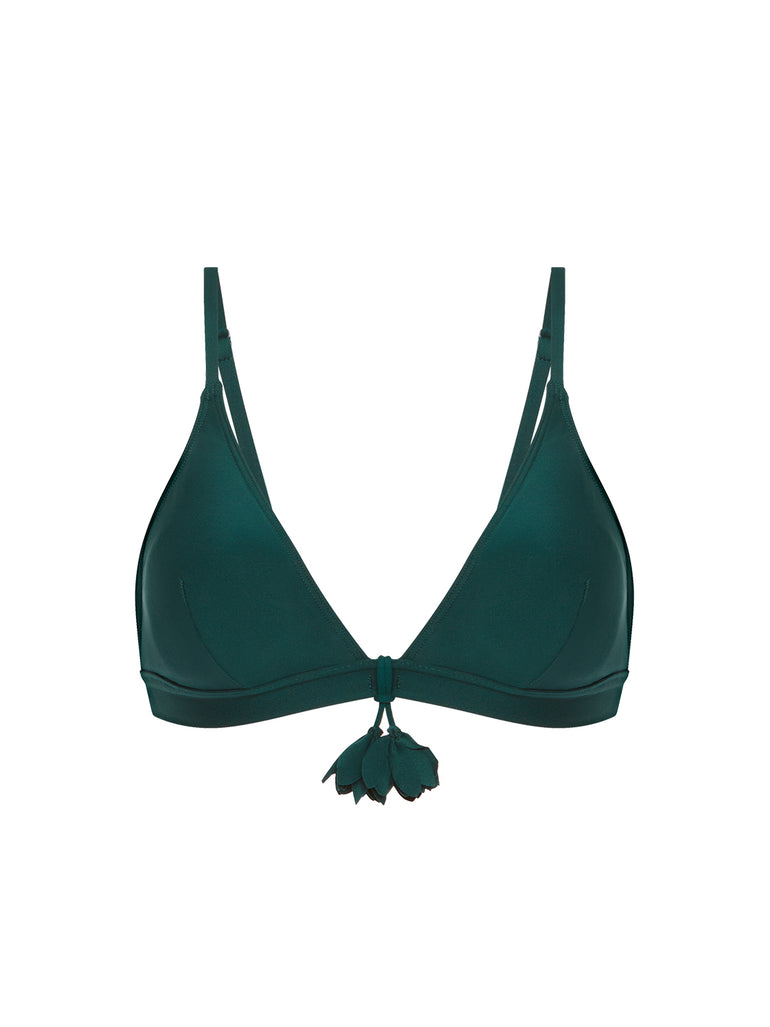 Haut de maillot de bain triangle sans armature - Vert Tropical