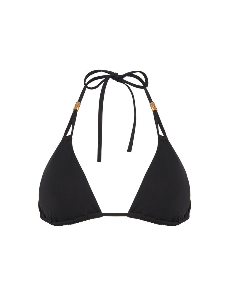 Haut de maillot de bain triangle sans armature - Noir