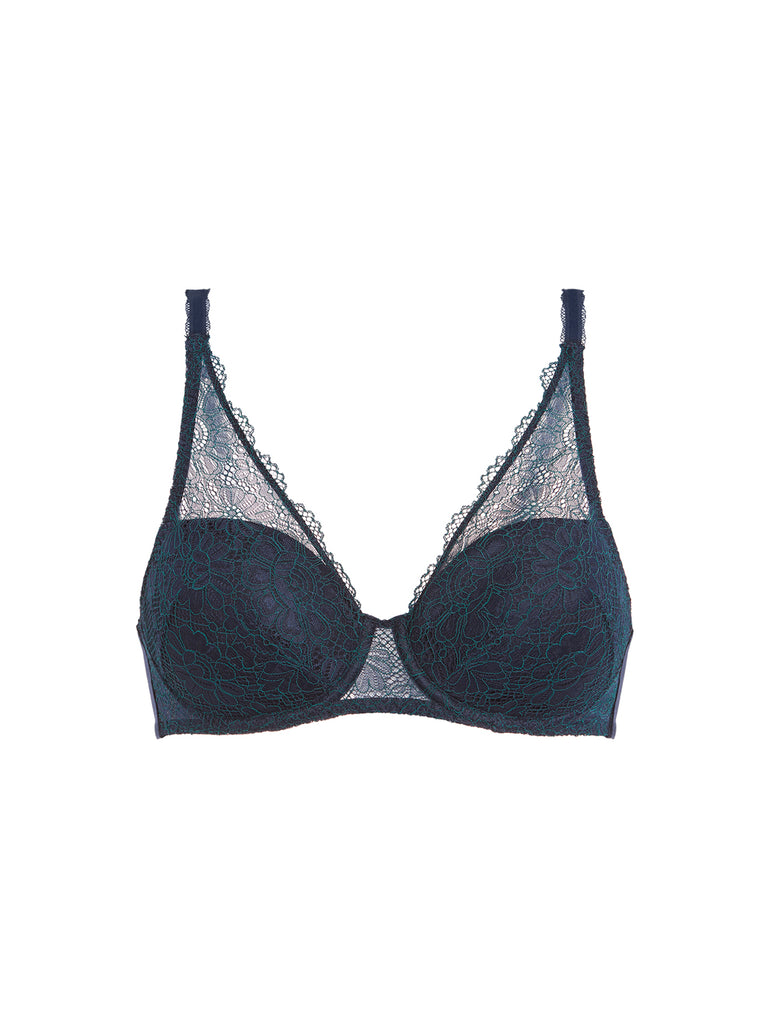 Soutien-gorge décolleté carré en spacer 3D - Saphir