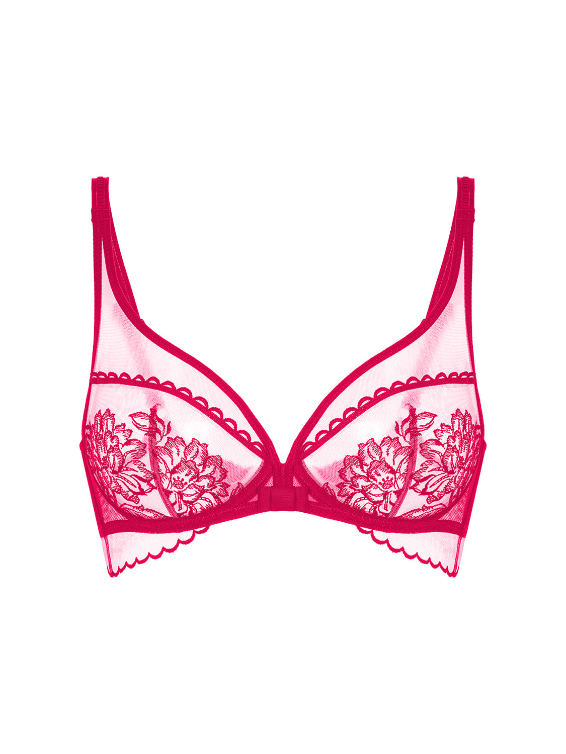 Soutien-gorge avec armatures décolleté plongeant - Cranberry