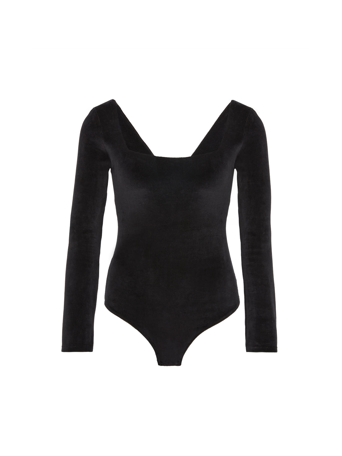 Bodysuit met vierkante halslijn - Zwart