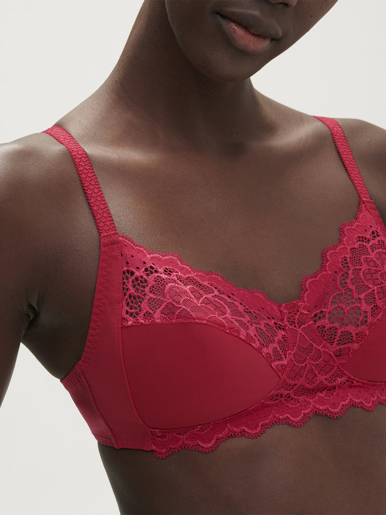 Soutien-gorge sans-armatures structuré - Rouge Tango