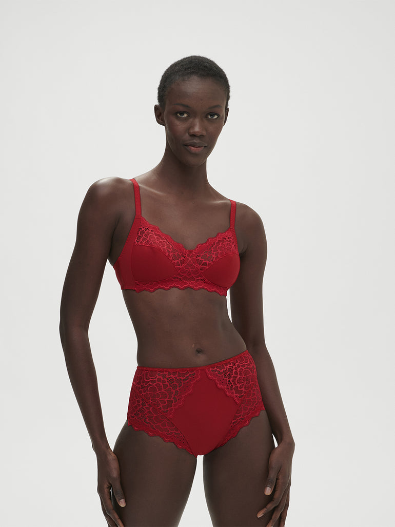 Soutien-gorge sans-armatures structuré - Rouge Tango