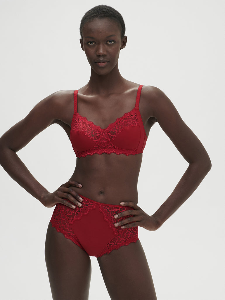 Soutien-gorge sans-armatures structuré - Rouge Tango