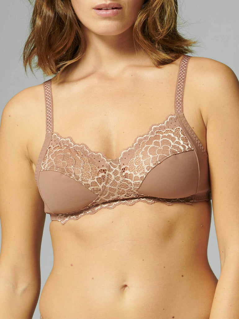 Soutien-gorge sans-armatures structuré - Brun coco