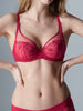 Soutien-gorge triangle emboitant décolleté plongeant - Rubis/rose