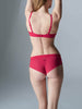 Soutien-gorge triangle emboitant décolleté plongeant - Rubis/rose